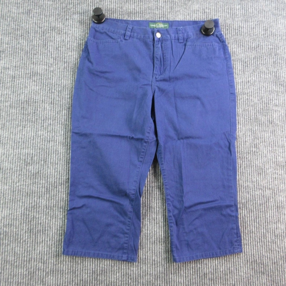 Lauren Jeans Co. Pants Womens 10 Blue Chino Relaxed Cotton Flat Front 32x19*